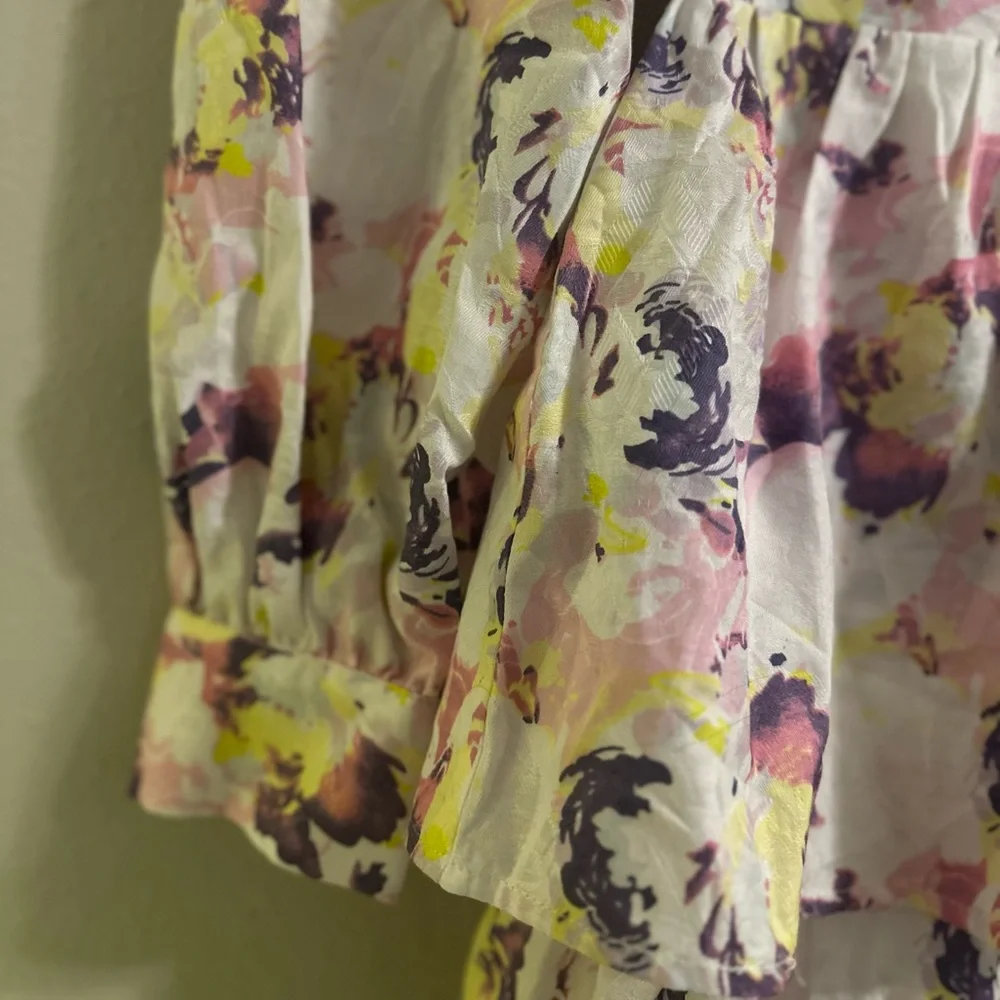 NWT Lait Pastel Floral Mini Dress w/ Front Tie